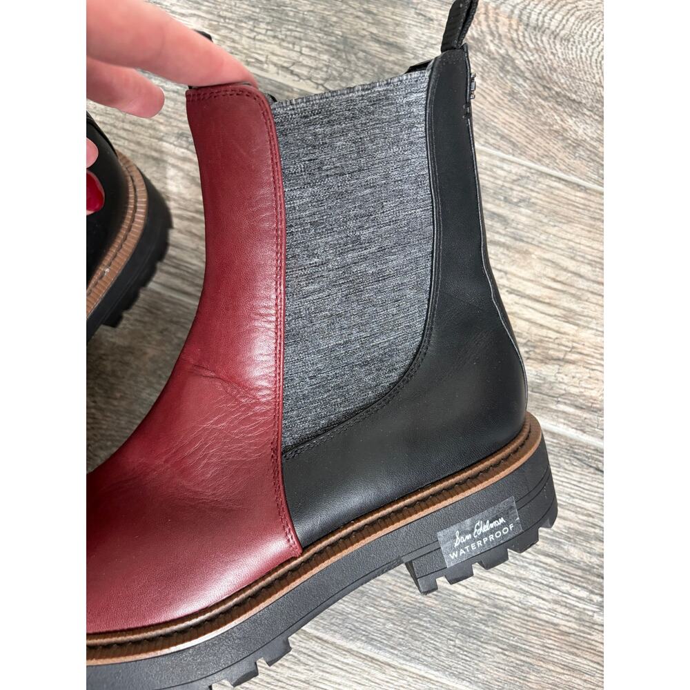 Women Sam Edelman Laguna Chelsea Boot, Burgundy, Black, Size 10.5 NWOT - Picture 3 of 4